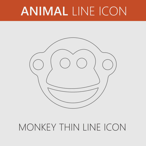 Monkey vector icon. Chinese year zodiac symbol 2016