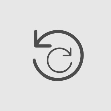 Ok dairesi vektör simgesi. Basit izole edilmiş iki ok..