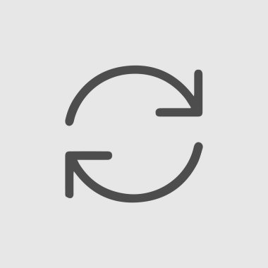 Ok dairesi vektör simgesi. Basit izole edilmiş iki ok..