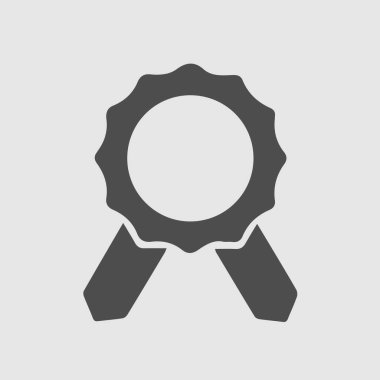 Kurdele vektör ikonu ile mühürle. Ödül rozeti basit izole edilmiş resim.