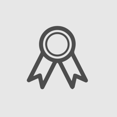 Kurdele vektör ikonu ile mühürle. Ödül rozeti basit izole edilmiş resim.