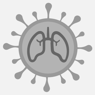 Coronavirus vektör ikonlu akciğerler. Akciğer ve covid 19 virüsü. Basit izole edilmiş resim çizimi.