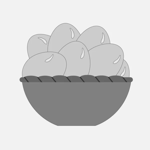 Yumurtalı Paskalya Sepeti Basit Izole Vektör Simgesi Mutlu Paskalya Siyah — Stok Vektör