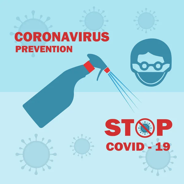 Stop coronavirus covid 19 epidemic prevention. Protection against corona pandemic disease. Poster or banner vector illustration.
