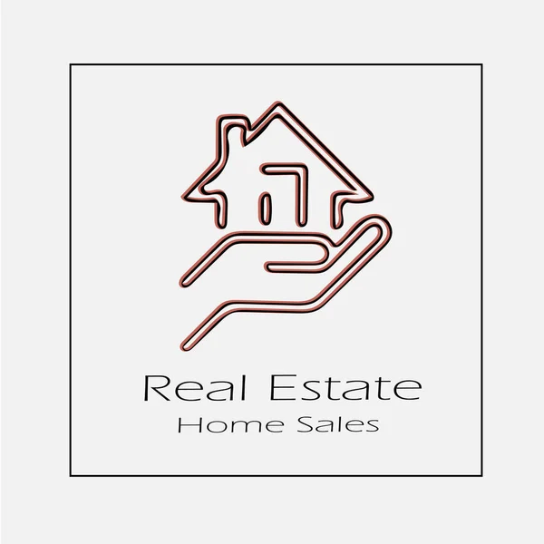 Real Estate Logo Vector Icon Eps House Hand Simple Isolated — Stock Vector