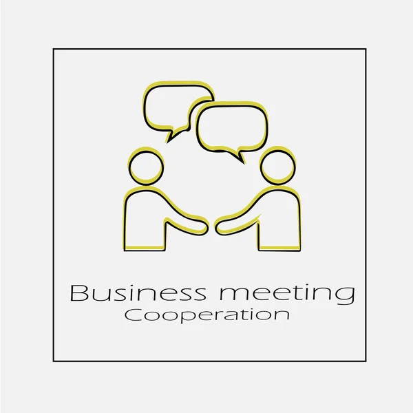 Businessman Meeting Bubble Handshake Simple Isolated Vector Icon Eps Business — Stock Vector