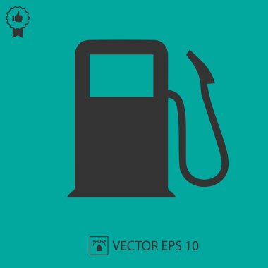 Benzin pompası ikonu 10 birim. Benzin istasyonu sembolü.