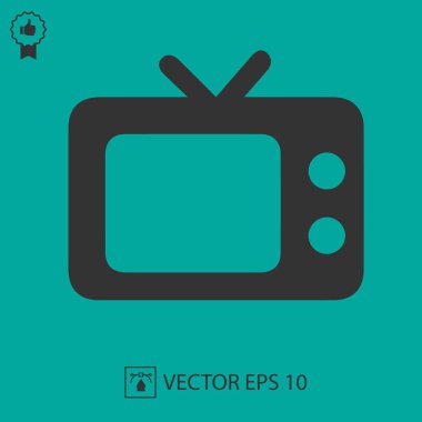 TV vektör simgesi. Eski televizyon sembolü. Vektör illüstrasyonu EPS 10.
