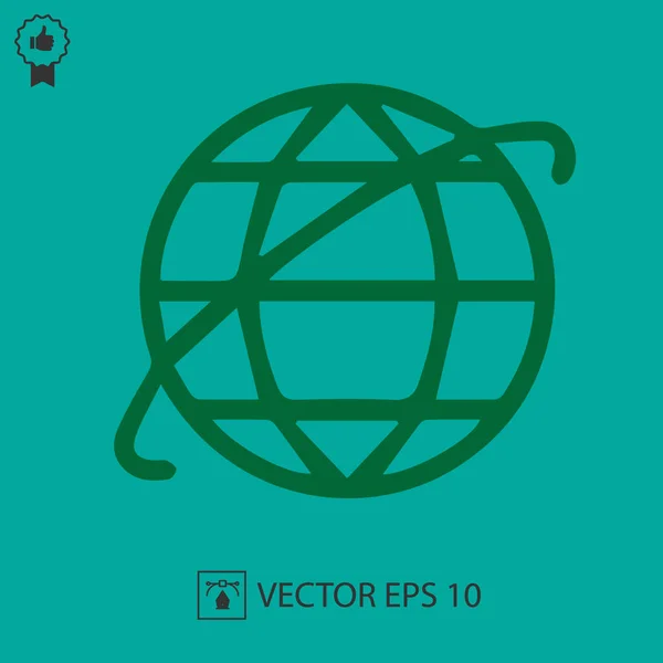 Internet Globus Vektorsymbol Folge Web Symbol — Stockvektor