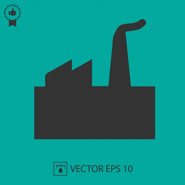 Factory Vektor Icon Eps Branchensymbol Kraftwerk Vereinzelte Illustration — Stockvektor