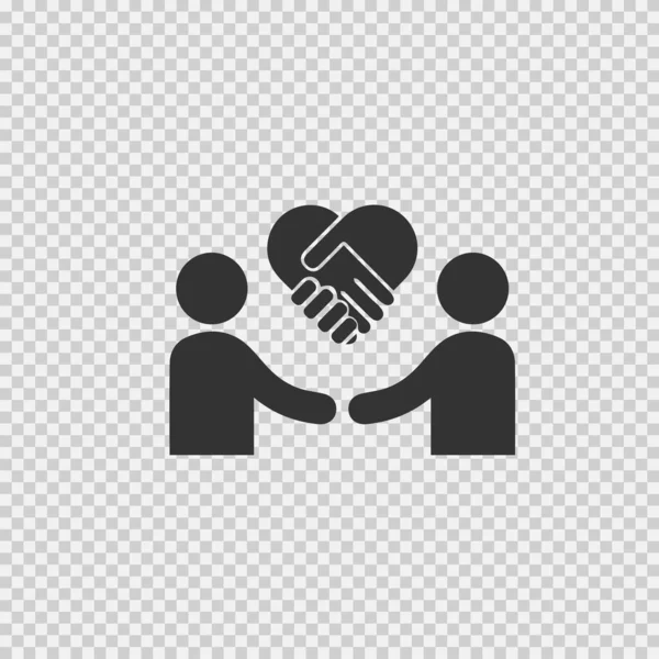 Hands Shaking Forming Heart Vector Isolated Icon Eps Handshake Forming — Stock Vector