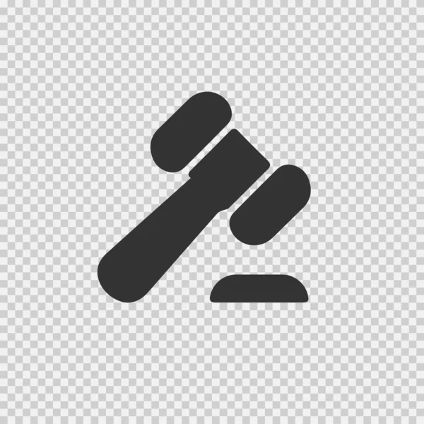 Law Hammer Vector Icon Eps Auction Symbol Justice Simple Isolated — Stock Vector