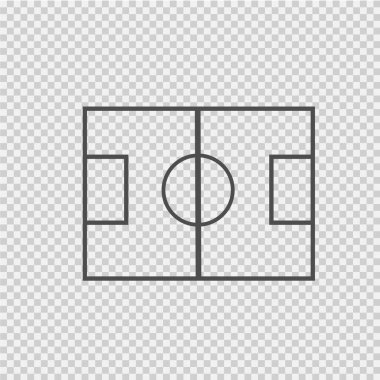 Futbol alanı vektör simgesi 10 puan. Futbol stadyumu basit izole edilmiş resim..