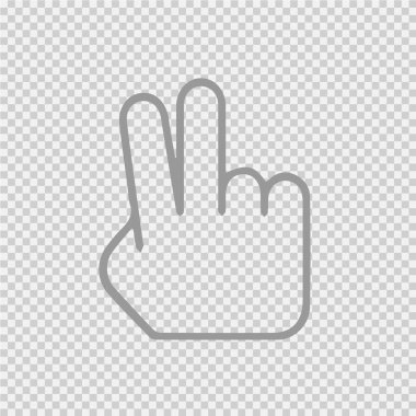 Zafer işareti vektör simgesi 10 puan. Barış sembolü basit izole edilmiş bir resim. V hareketi.