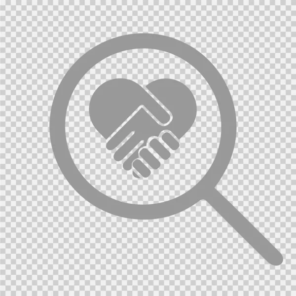 Handshake Heart Symbol Vector Icon Eps — Stock Vector