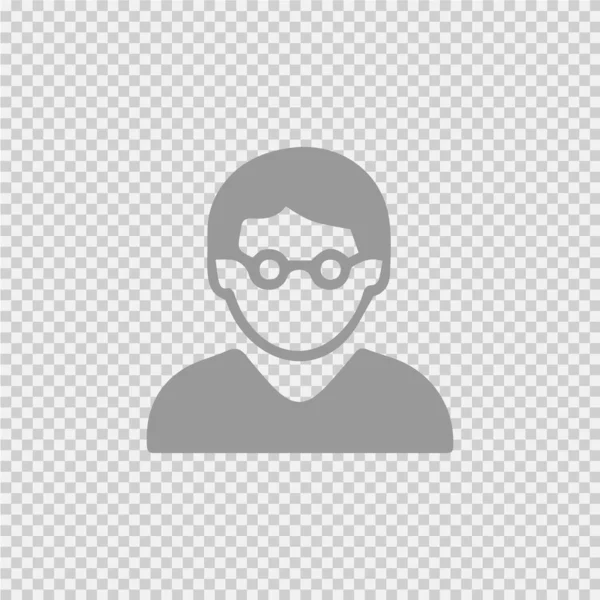 Homem Com Óculos Vetor Ícone Eps Pessoa Simples Ilustração Isolada —  Vetores de Stock