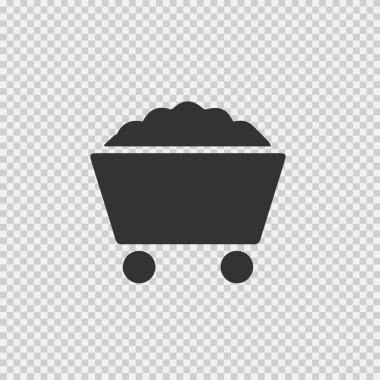 Kömür arabası vektör simgesi 10 birim. Basit izole resim grafiği.