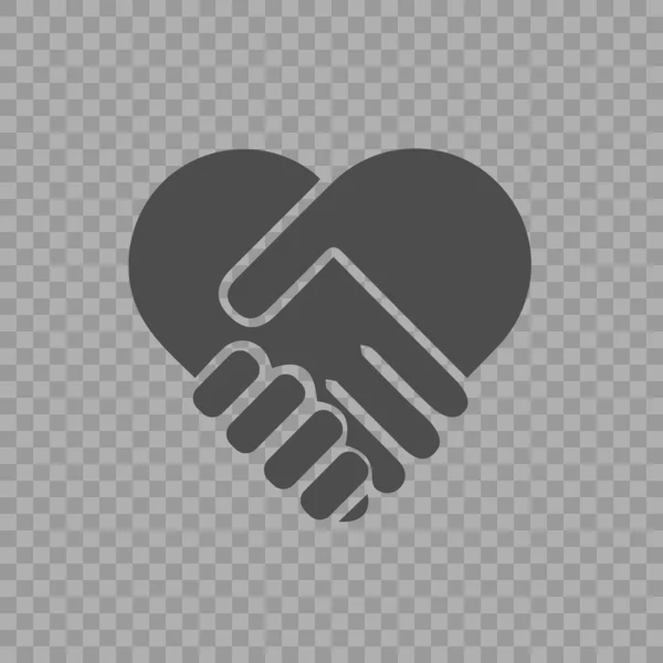 Handshake Symbol Forming Heart Vector Icon Eps Hands Shaking — Stock Vector