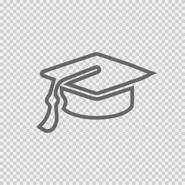 Graduation Cap Vektor Icon Eps Auf Transparentem Hintergrund — Stockvektor