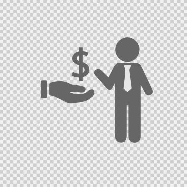 İş kar vektörü. El simgesinde dolar işareti. Başarı konsepti. Vektör illüstrasyonu EPS 10.