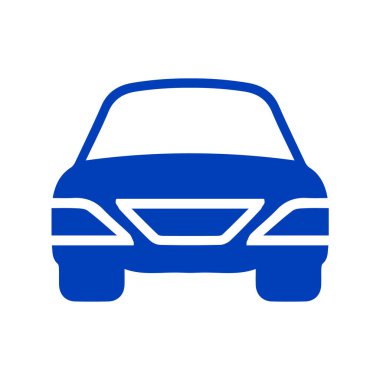 Araba ön vektör simgesi 10 birim. Basit izole illüstrasyon.