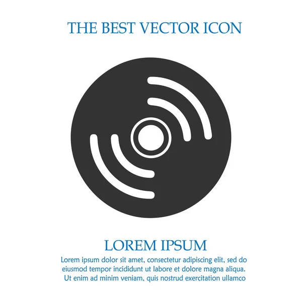 Vektor Ikon Eps Kompakt Lemez Egyszerű Elszigetelt Illusztráció — Stock Vector