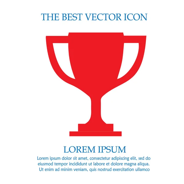 Trophy Kupa Vektor Ikon Eps Egyszerű Győztes Szimbólum — Stock Vector
