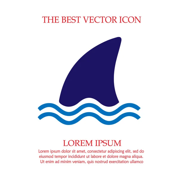 Icono Vector Aleta Tiburón Eps Ilustración Aislada Simple — Vector de stock