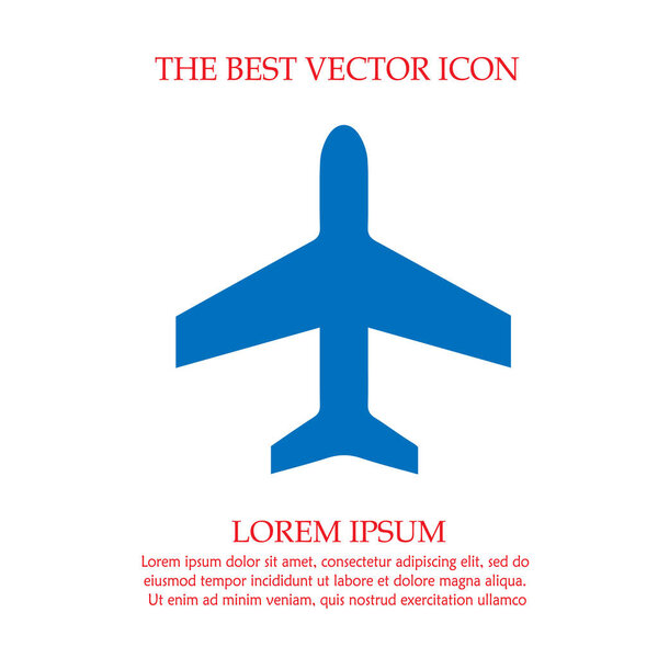 Plane vector icon eps 10. Airplane symbol. Simple isolated illustration.