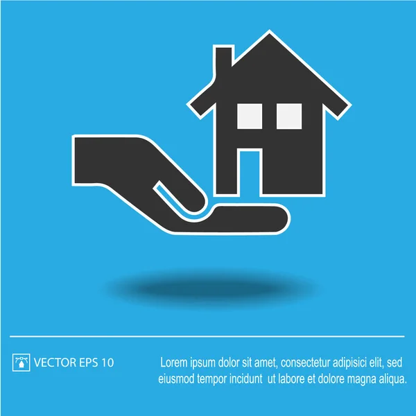 Haus Hand Vektor Symbol Immobilien Symbol Vektorabbildung Eps — Stockvektor