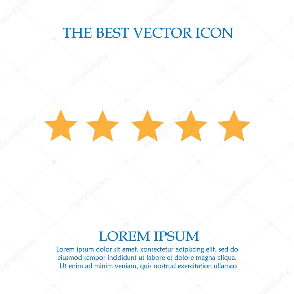 Five star rating. Vector illustration EPS 10.
