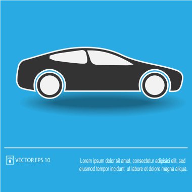 Araba ikonu. Hız sembolü. Vektör illüstrasyonu EPS 10.