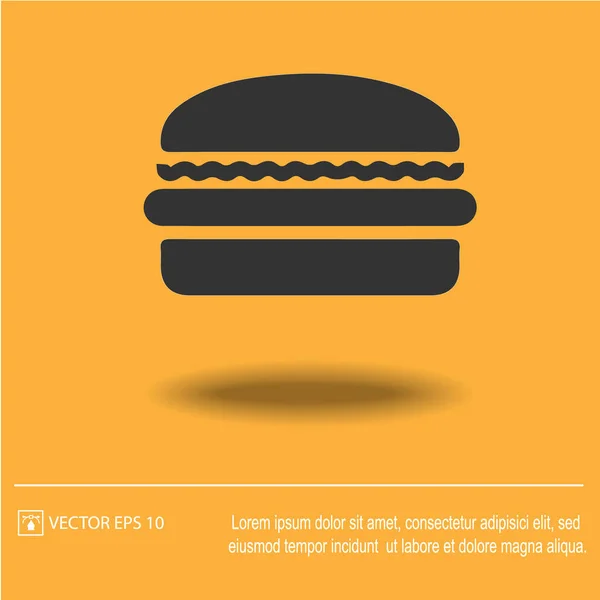 Burger Vektor Ikon Gyorsétterem Szimbólum Vektor Illusztráció Eps — Stock Vector