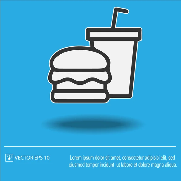 Burger Ital Vektor Ikon Eps Gyorsétterem Szimbólum — Stock Vector