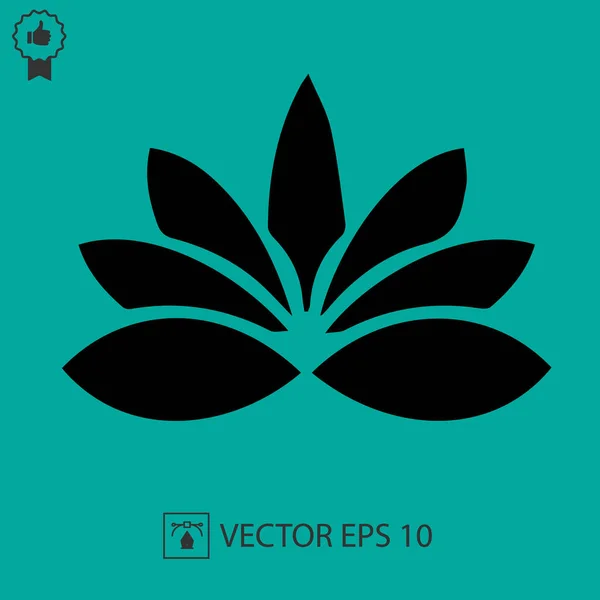 Lotusblume Vektor Symbol Folge Spirituell Einfaches Silhouettensymbol — Stockvektor