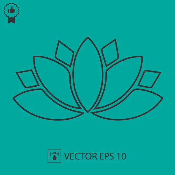 Lotusblume Vektor Symbol Folge Spirituell Einfaches Silhouettensymbol — Stockvektor