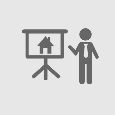 Gayrimenkul işletme ikonu 10 puan. Bir evi işaret eden ajan..