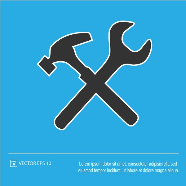 Wrench Hammer Vector Icon Handyman Symbol Vector Illustration Eps — Stock Vector