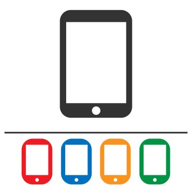 Tablet vektör simgesi 10 birim. Basit izole illüstrasyon.