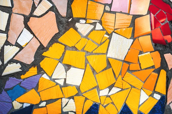 Багатобарвна Мозаїка Настінний Декоративний Орнамент Керамічної Розбитої Плитки — стокове фото