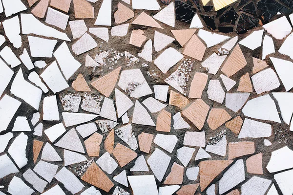 陶瓷马赛克的碎片 模仿安东尼 高迪的风格 复制空间 — 图库照片