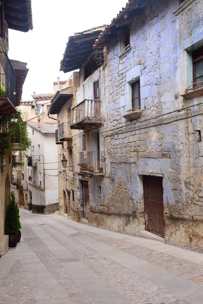 Calles Rincones Del Pueblo Medieval Valderrobres Mantarraya Provincia Teruel Aragón — Foto de Stock