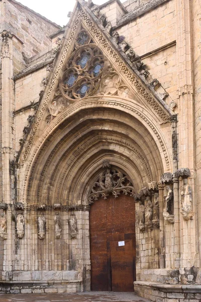 Dörren Till Jungfrurna Domkyrkan Santa Maria Morella Maestrazgo Castellón Spanien — Stockfoto
