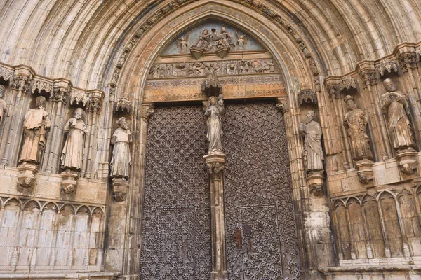 Entrance Cathedral Santa Maria Morella Maestrazgo Castellon Spain — Stock Photo, Image