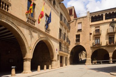 İspanya Meydanı Calaceite, Matarranya, Teruel, eyaleti, Aragon, İspanya