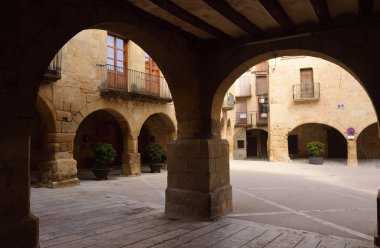 Esglesia Meydanı, Horta de Sant Joan, Terra Alta, Tarragona, Katalonya, İspanya