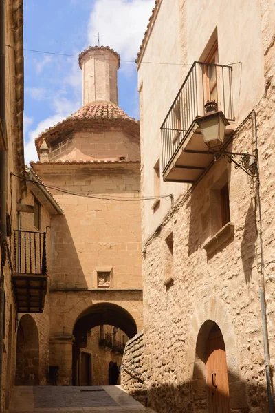 Esquinas Calles Sant Antonio Del Pueblo Medival Calaceite Mataranya Provincia — Foto de Stock