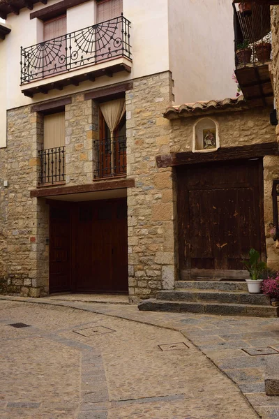 Calles Rincones Del Pueblo Medieval Mirambel Maestrazgo Provincia Teruel Aragón — Foto de Stock