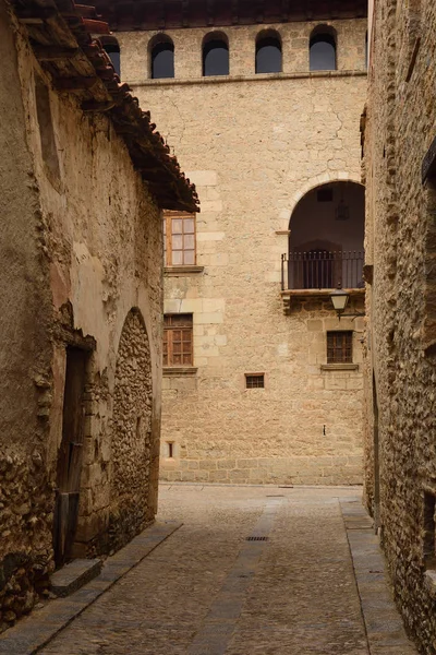 Calles Rincones Del Pueblo Medieval Mirambel Maestrazgo Provincia Teruel Aragón — Foto de Stock