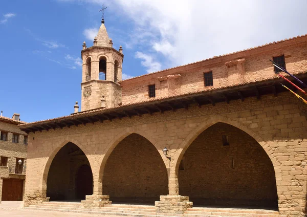 Quadrado Cristo Rey Cantavieja Maestrazgo Província Teruel Aragão Espanha — Fotografia de Stock